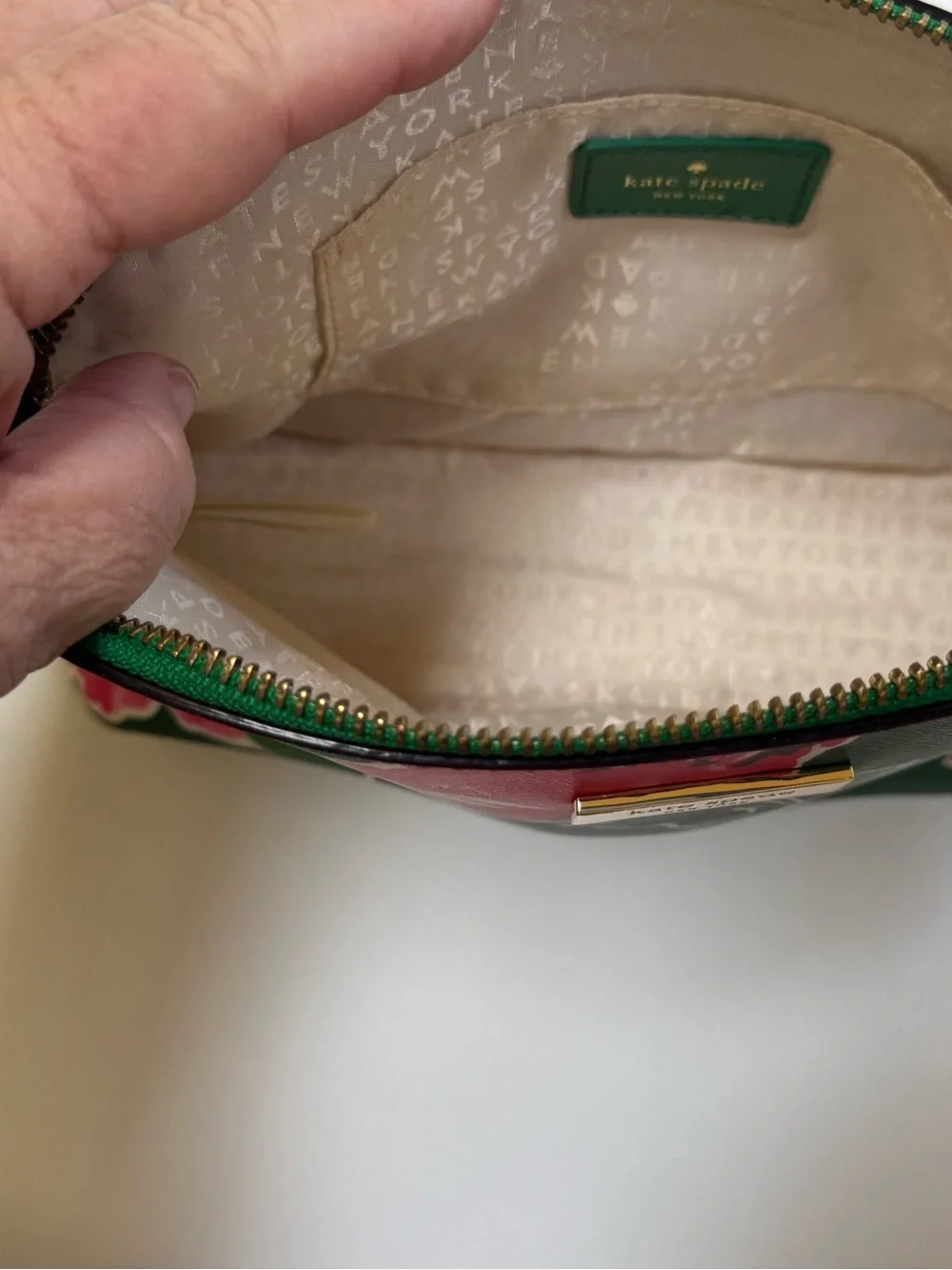 kate spade Green Floral Saffiano Crossbody with Gold Hardware - Picture 5 of 6